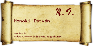 Monoki István névjegykártya